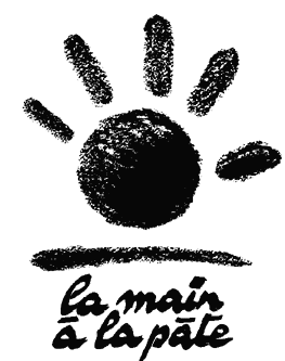 Schwarz-weißes Logo von La main à la pâte-Logo