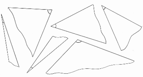 Zeichnungen verschiedener Winkel zum Ausschneiden durch die Schüler