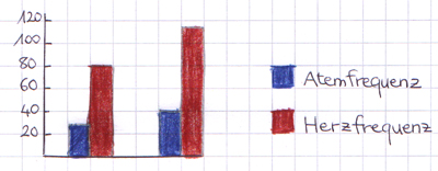 Histogramm: Atem- und
Herzfrequenz