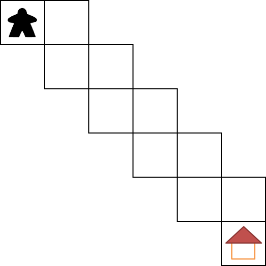 Teilgitter (Diagonale) mit Kobold und Haus