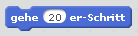 Scratch-Befehl '20 Schritte nach rechts gehen'