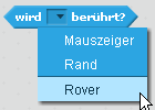 Wenn der Rover ein Objekt berührt