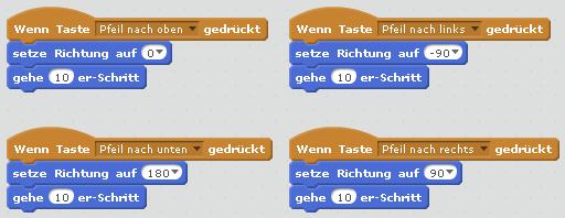 Wenn Pfeil nach ... gedrückt, dann ...