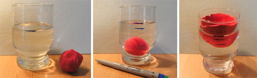 Wasserstandsmarkierungen an einem Becherglas