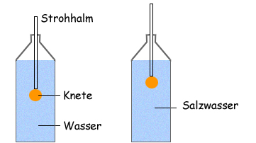 Schema eines selbst gebauten Aräometers