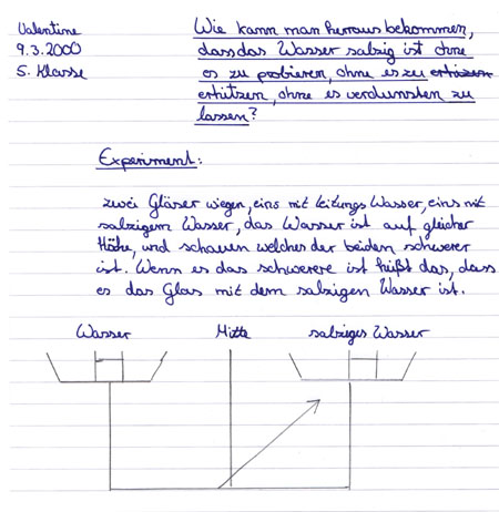 Versuchsprotokoll von Valentine