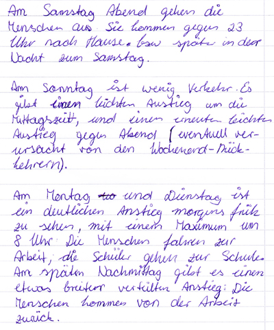 Schüler interpretieren das Diagramm mit den NOx-Konzentrationen