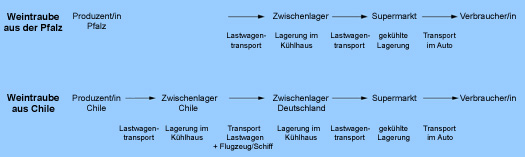 Die Wege einer deutschen und einer chilenischen Traube