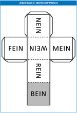 Würfel mit Wörtern