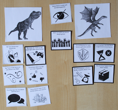 Kartenverteilung für Drache und Dinosaurier