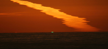 Foto: Grünes Leuchten bei Sonnenuntergang