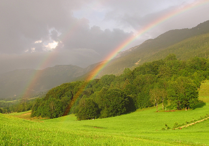 Des regenbogens farbe Schillert in